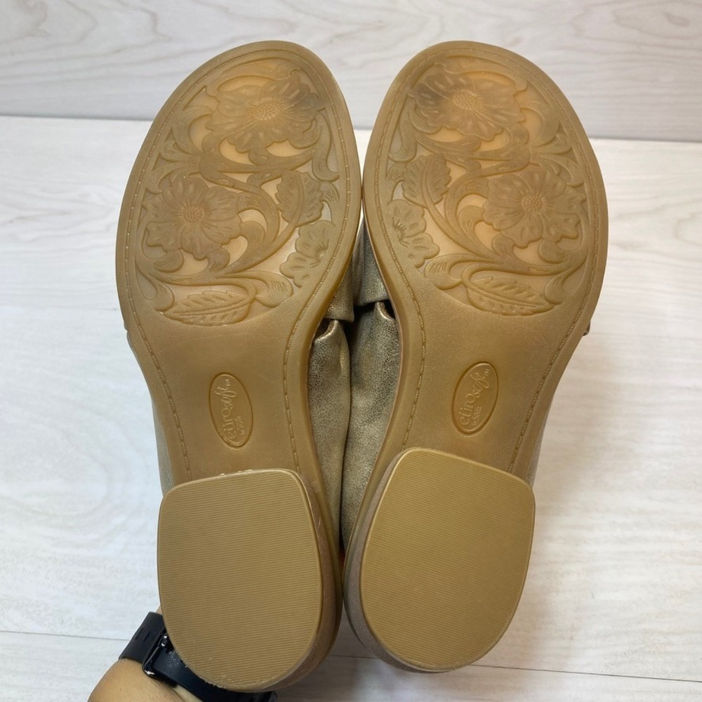 Eurosoft Womens 9 Cidney Mules Crisscross Gold Metallic Block Heel Slide Sandals - Picture 5 of 8